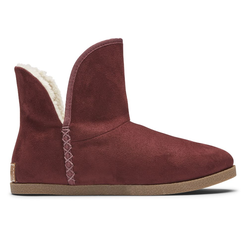 Rockport Trutech Veda Slipper - Womens Ankle Boots - Burgundy - NZ (QUR-491782)